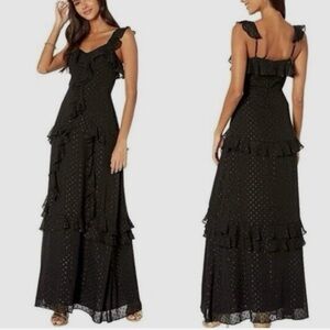 Lilly Pulitzer Black Ruffle Maxi Dress